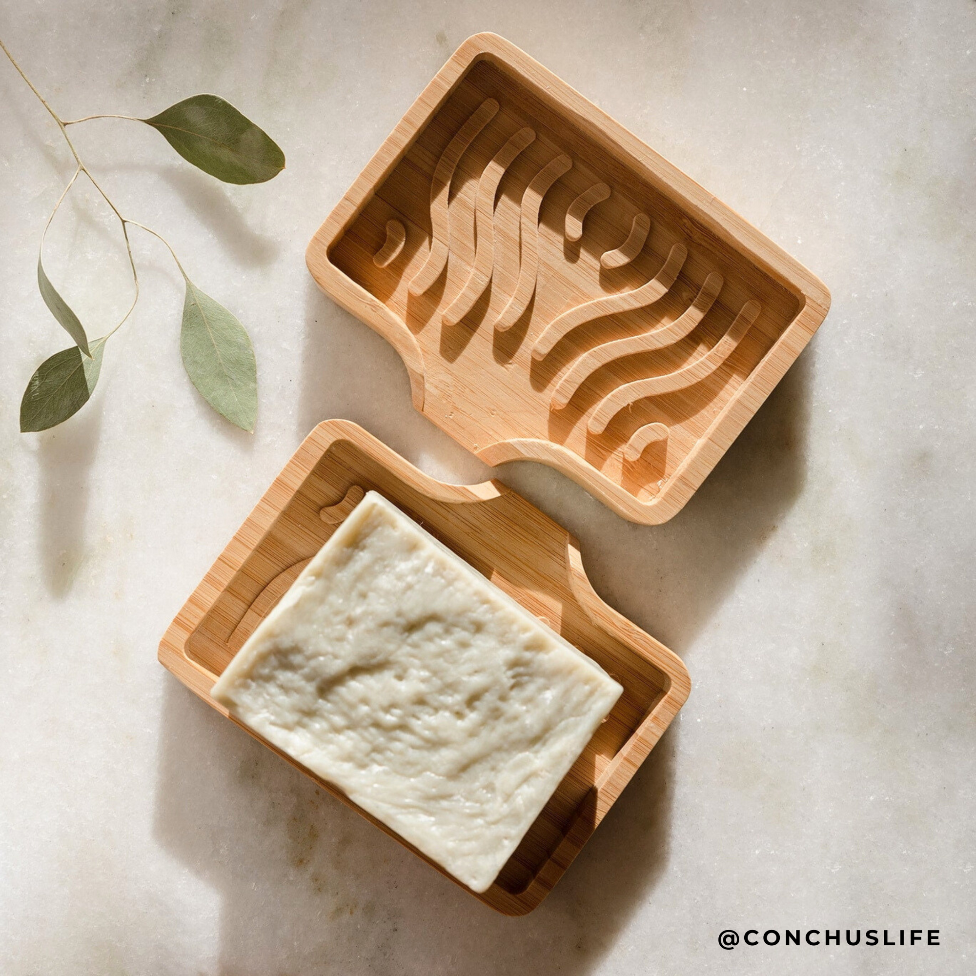 Self Draining Bamboo Soap Dish