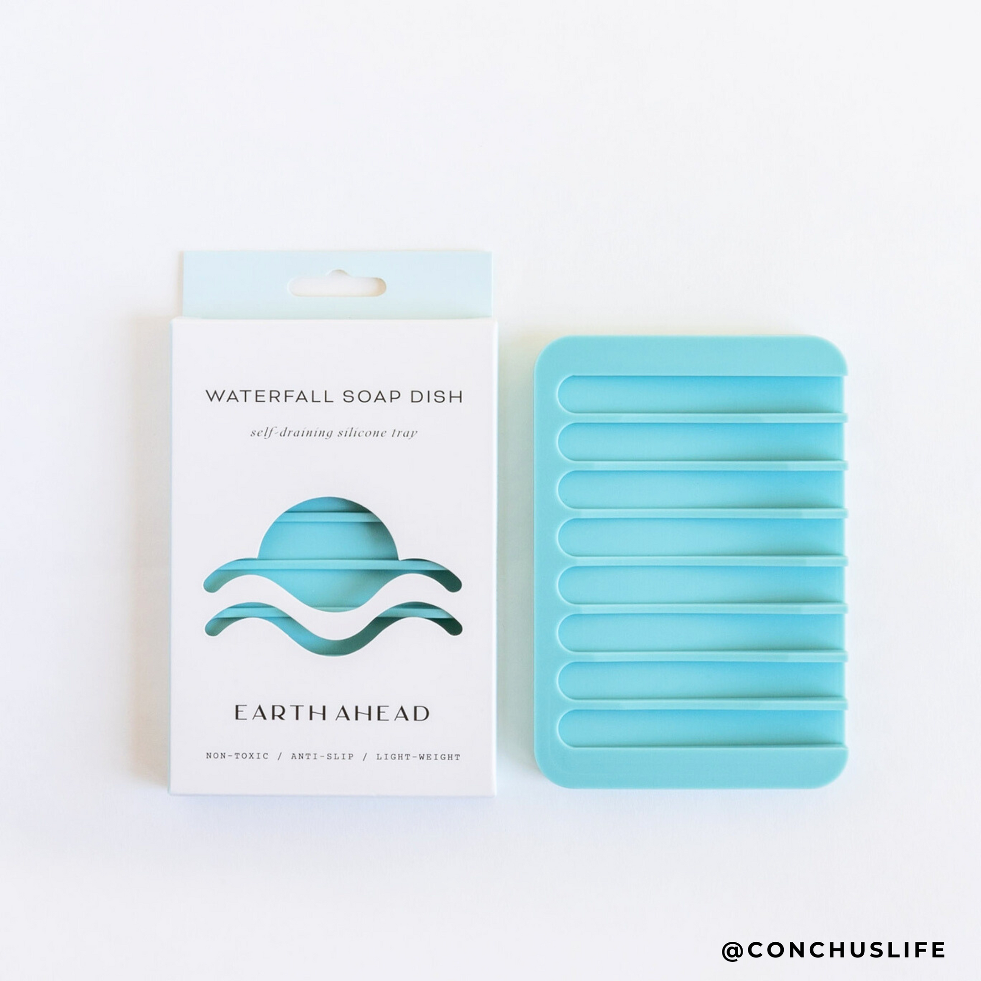 Waterfall Silicone Soap Dish - Glacial Blue