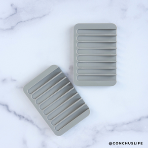 Waterfall Silicone Soap Dish - Stone Grey