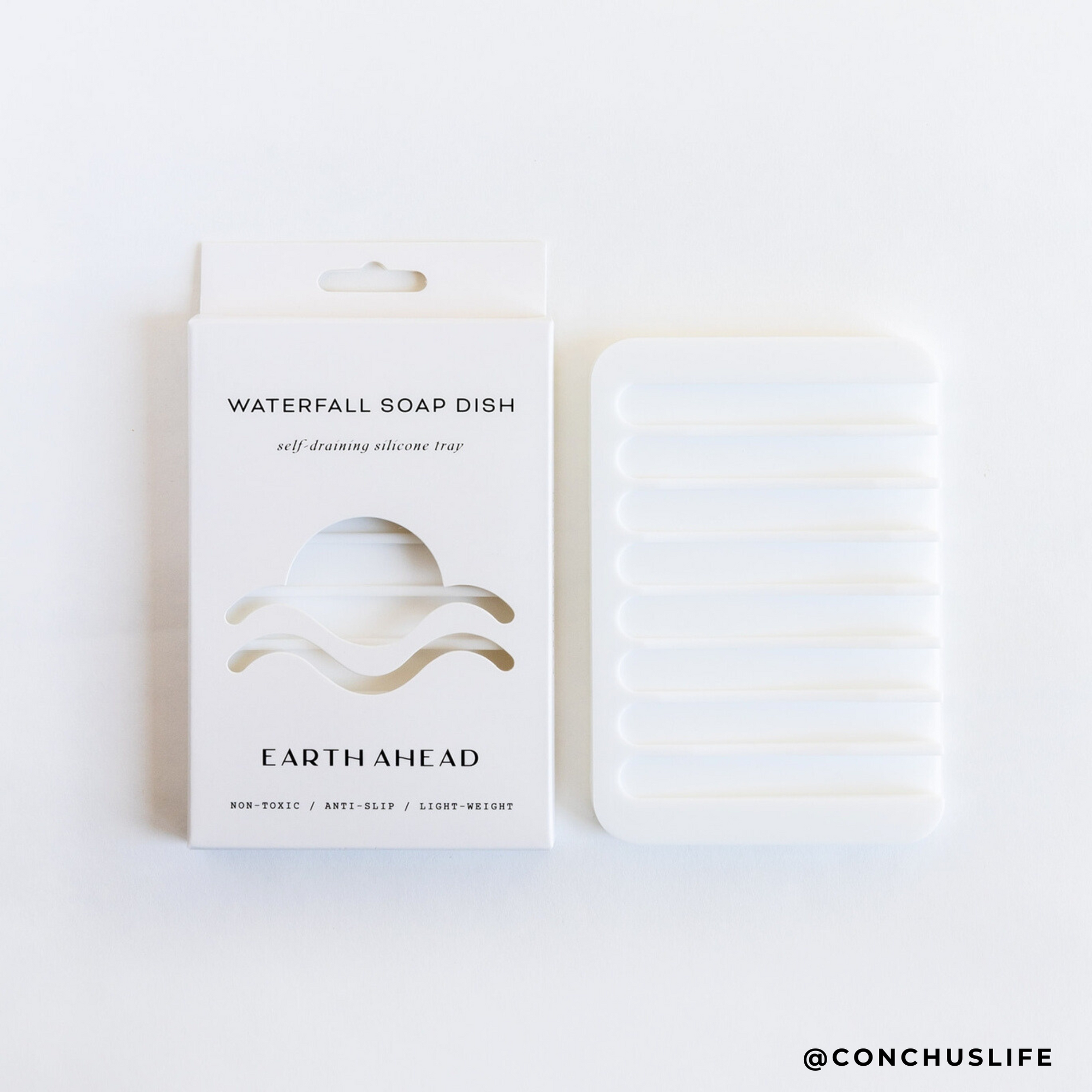 Waterfall Silicone Soap Dish - White