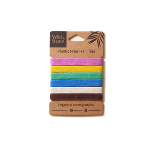 Hair Ties - Plastic Free - 6 Pack (Multi Colour)