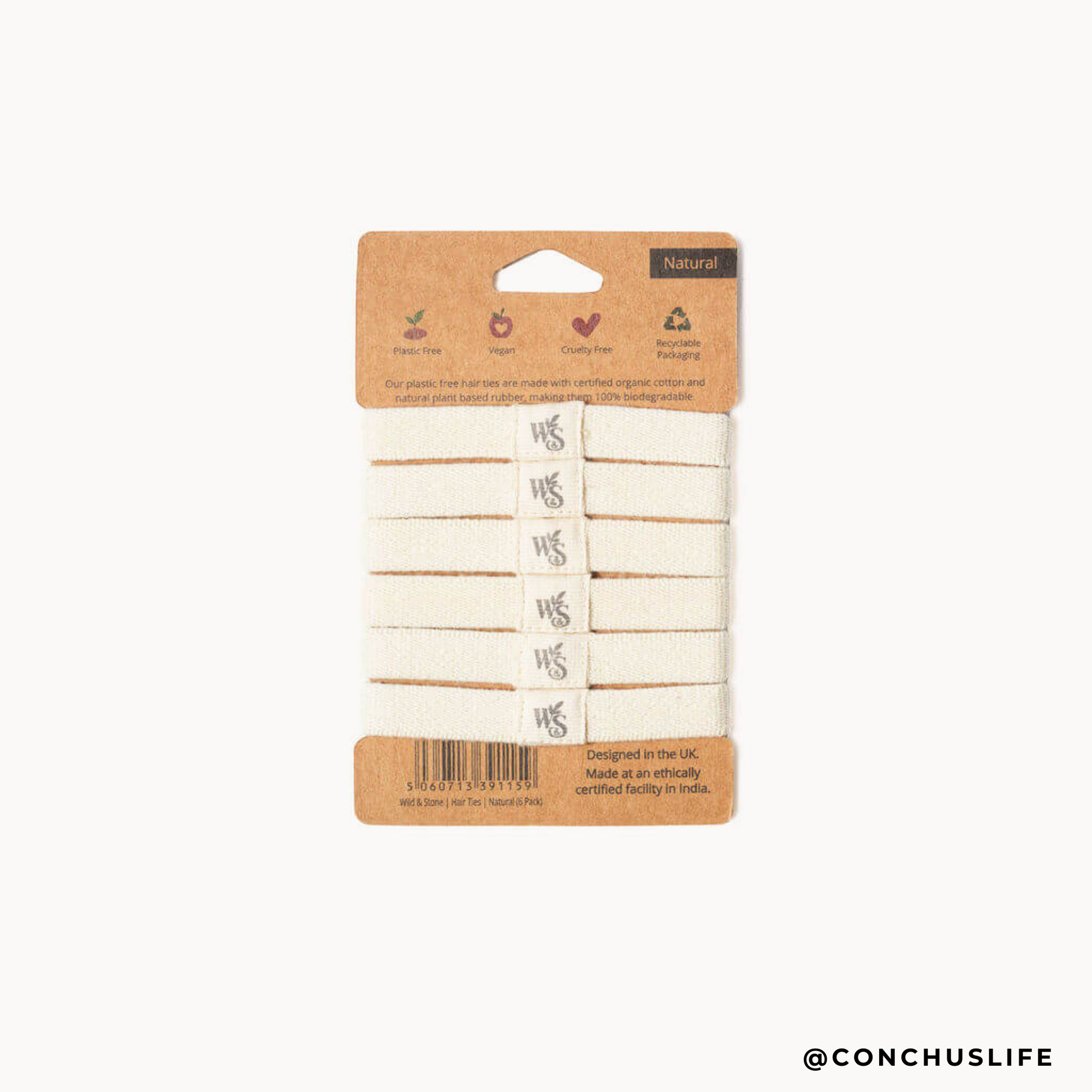 Hair Ties - Plastic Free - 6 Pack (Blonde)