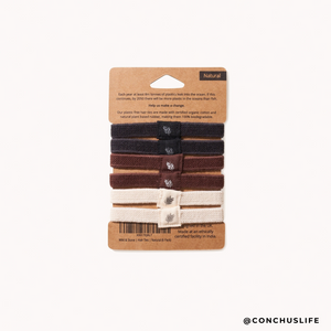 Hair Ties - Plastic Free - 6 Pack (Natural Mix)