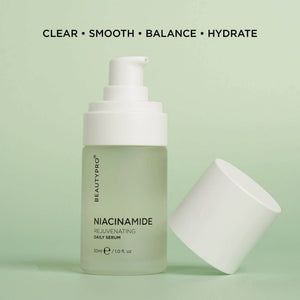 BEAUTYPRO Niacinamide 2% serum — clears, smooths, balances and hydrates blemish-prone skin