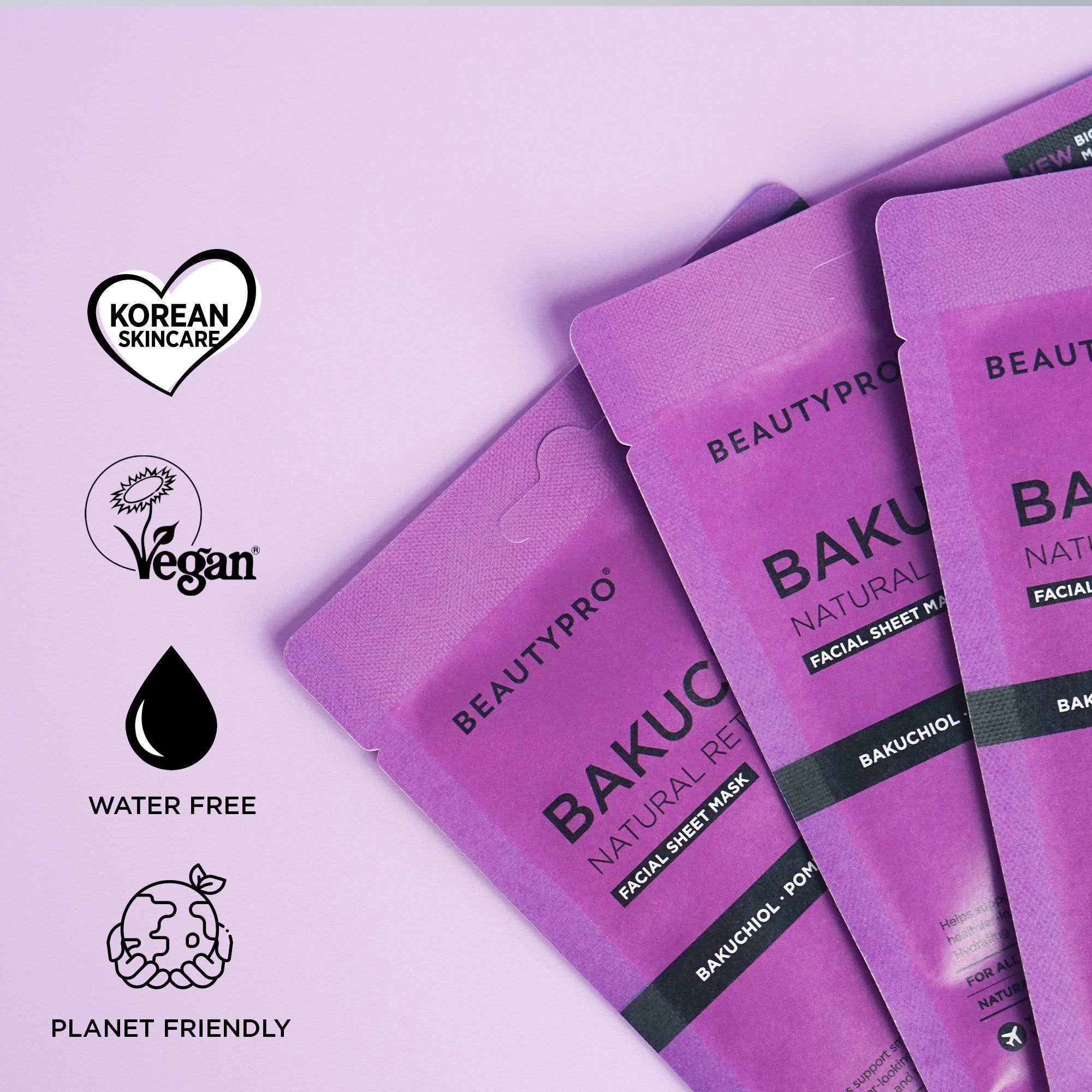 BAKUCHIOL Natural Retinol Facial Sheet Mask - 100% Biodegradable