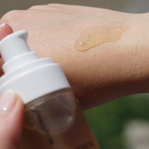 BEAUTYPRO Bakuchiol serum applied to skin — natural retinol alternative for smooth radiant complexion