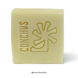 Giggle natural top to toe soap bar with embossed CONCHUS logo, handmade vegan bar soap