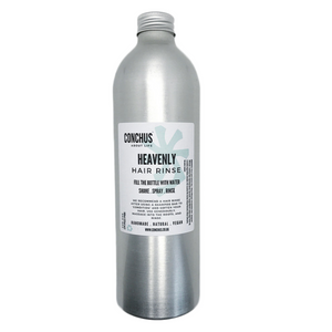 Heavenly natural hair rinse bottle with pump spray, vegan plastic free conditioner alternative